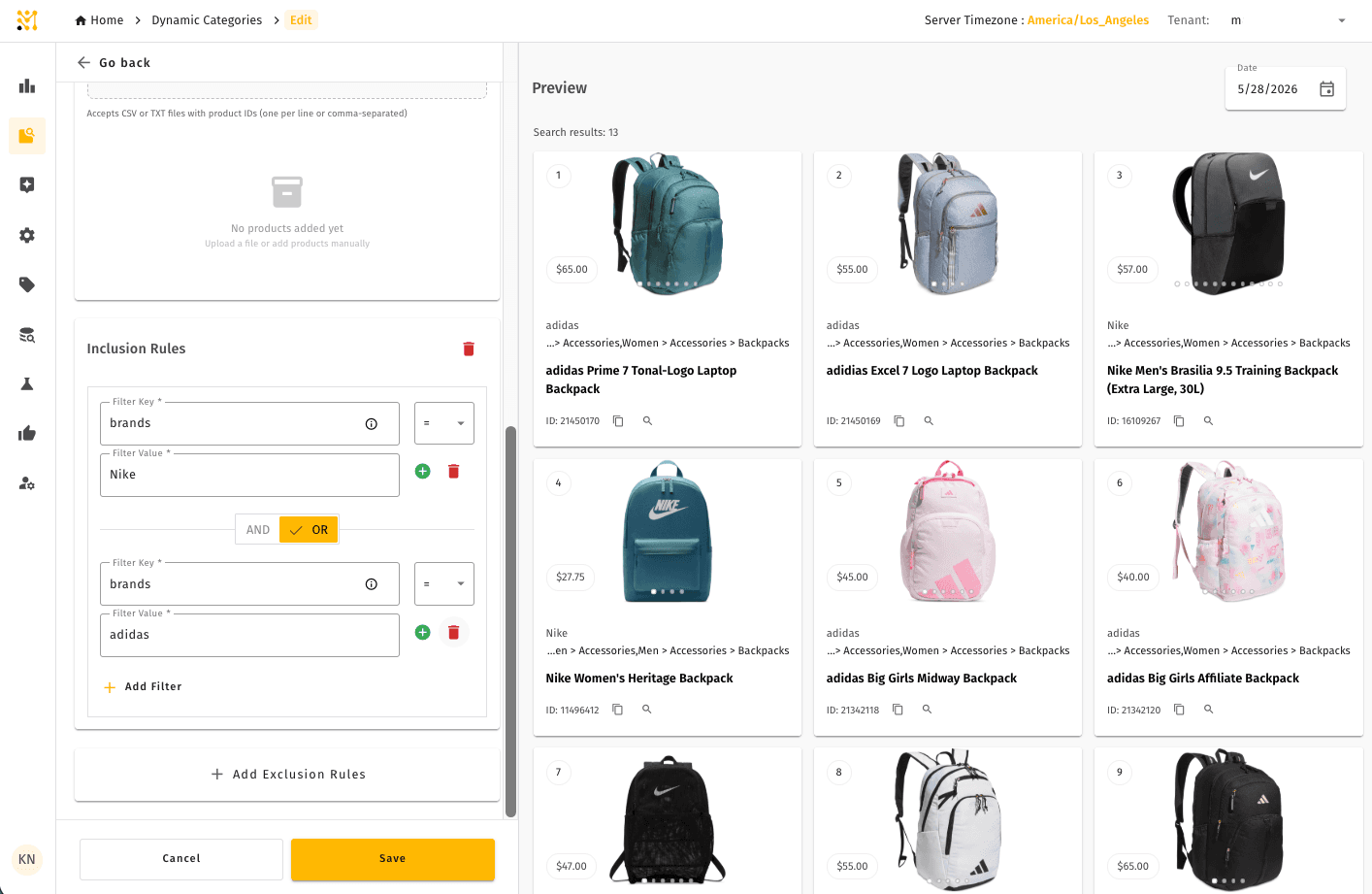 Dynamic Category rules — applying boost, bury, pin, or filter rules on top of a dynamic category