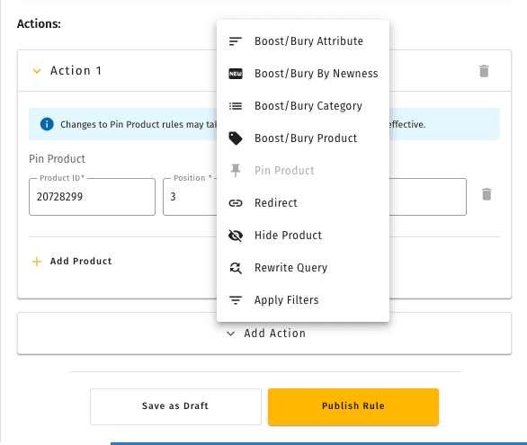 Discovery Rules — row-level actions for managing an individual rule