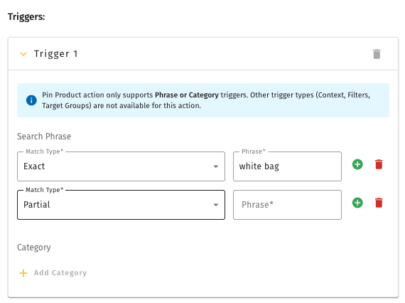Discovery Rule triggers — choosing the query string, pattern, product set, or global scope