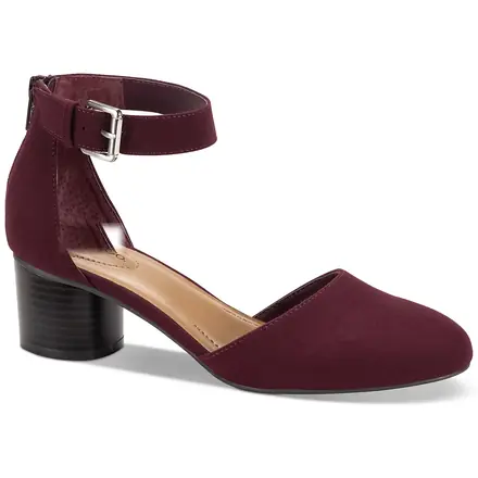 Suede block-heel pump