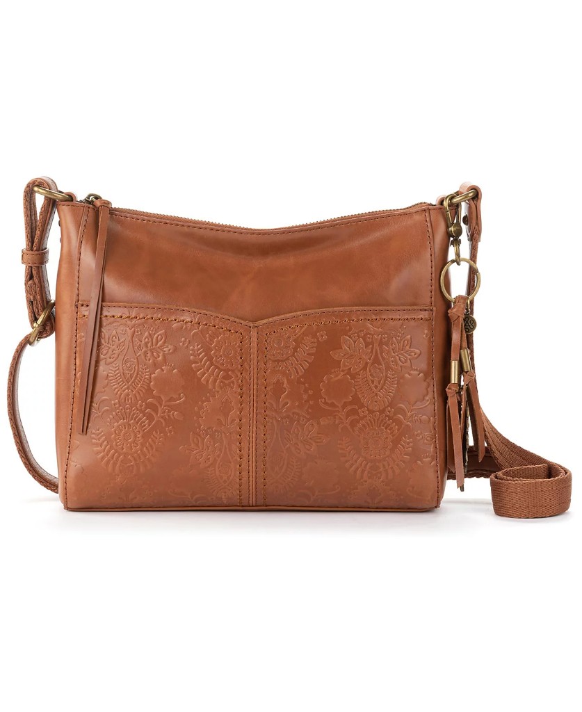 Tooled leather crossbody